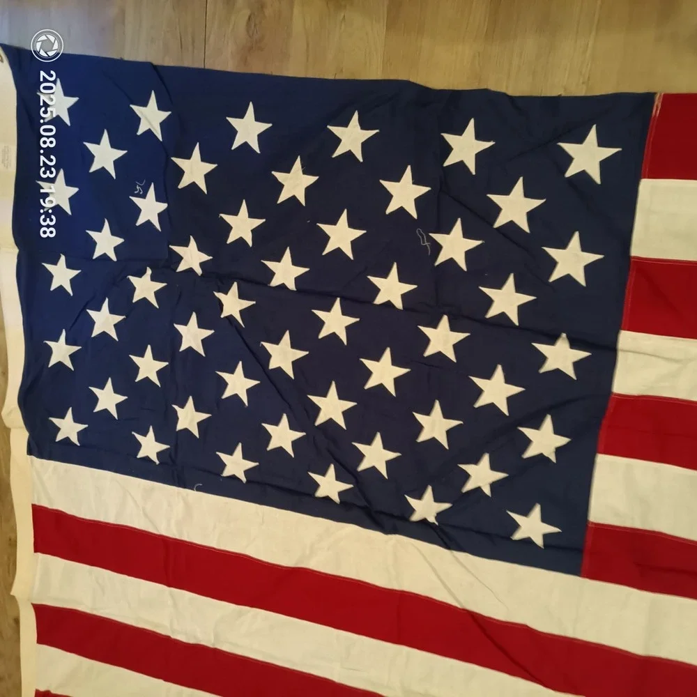 Valley Forge AMERICAN FLAG all Cotton Bunting USA 5'x9.5' clean exc 50 star C2